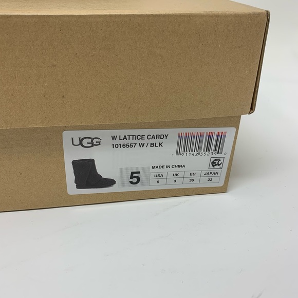 UGG Lattice Cardy Sweater Boots Black US Size 5 - Picture 7 of 7